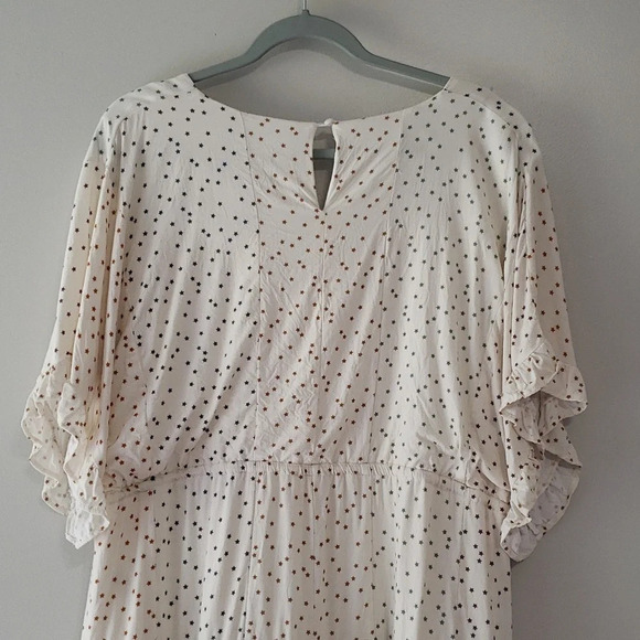 Storia Romper Women Large Cream Multicolor Stars Ruffle Boho Coastal Cowgirl - Picture 5 of 12